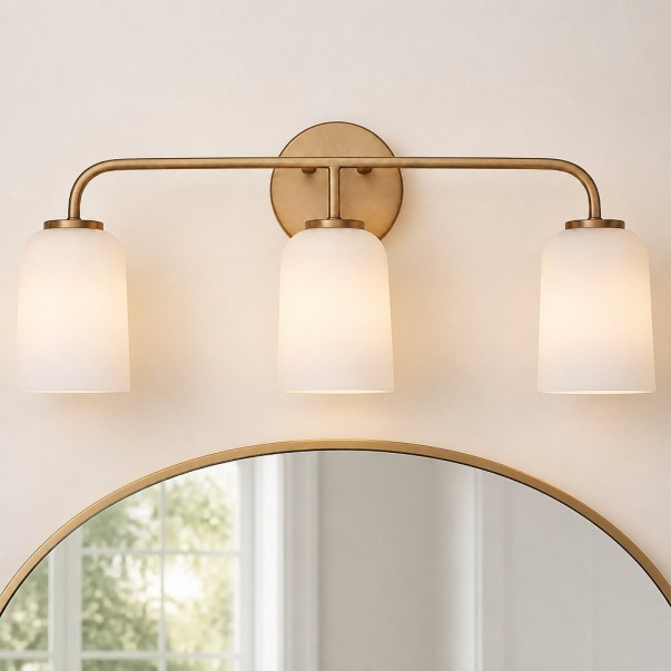 Bransen Modern Milk Glass 2/3-Light Vanity Wall Sconce