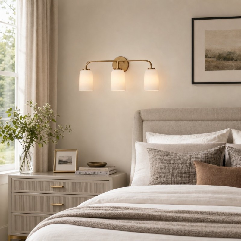 Bransen Modern Milk Glass 2/3-Light Vanity Wall Sconce