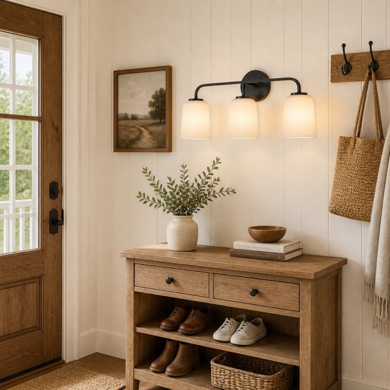 Bransen Modern Milk Glass 2/3-Light Vanity Wall Sconce