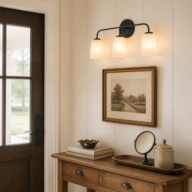 Bransen Modern Milk Glass 2/3-Light Vanity Wall Sconce