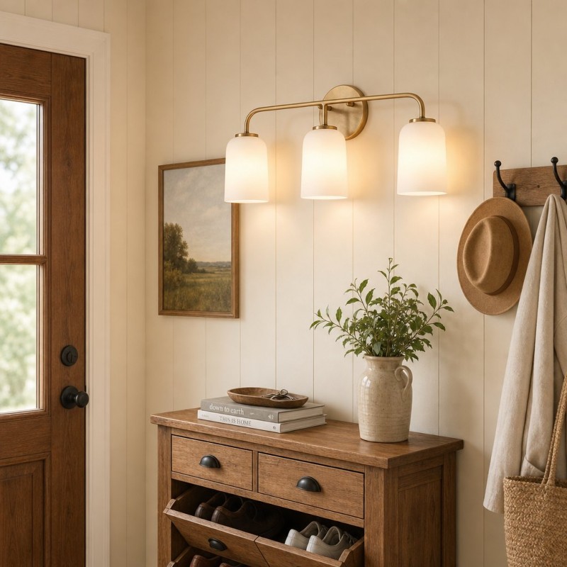 Bransen Modern Milk Glass 2/3-Light Vanity Wall Sconce