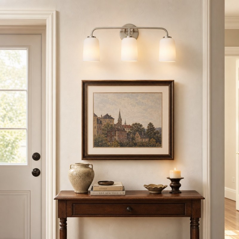 Bransen Modern Milk Glass 2/3-Light Vanity Wall Sconce