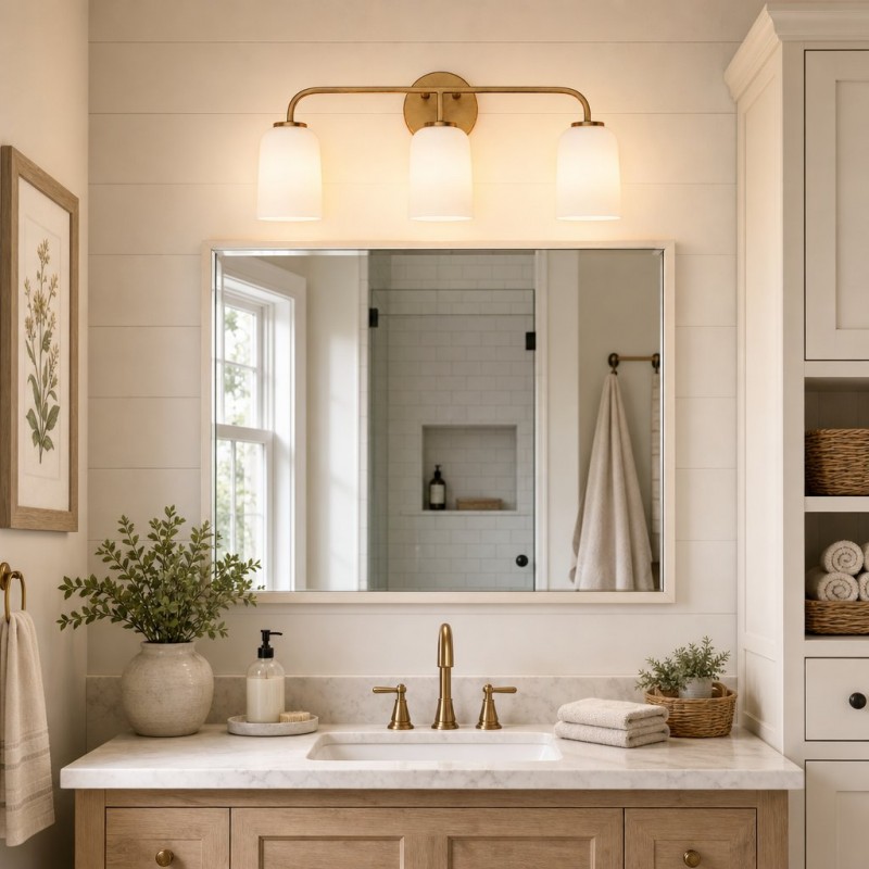 Bransen Modern Milk Glass 2/3-Light Vanity Wall Sconce