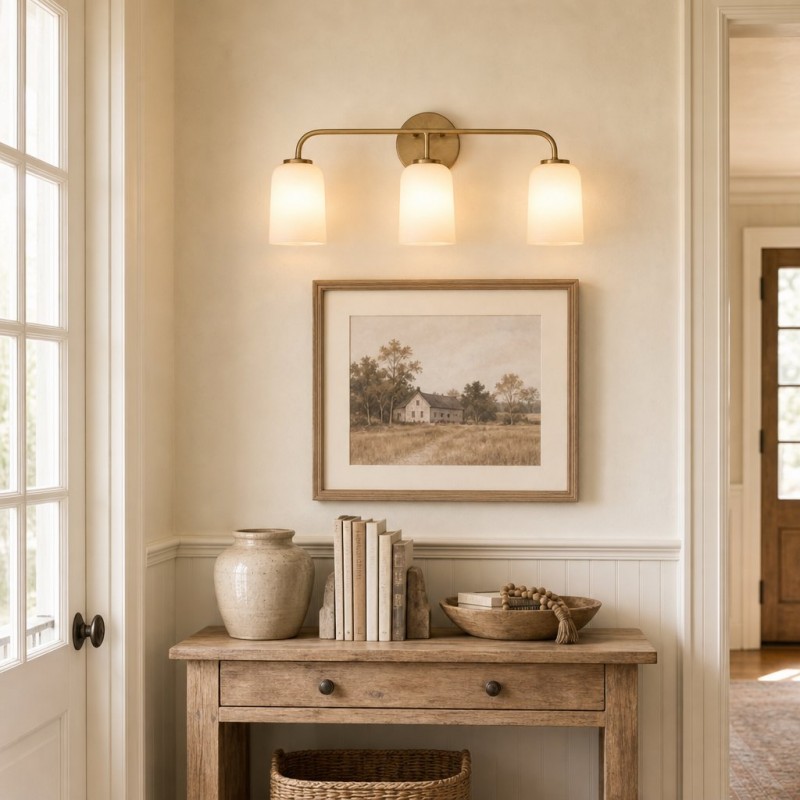 Bransen Modern Milk Glass 2/3-Light Vanity Wall Sconce