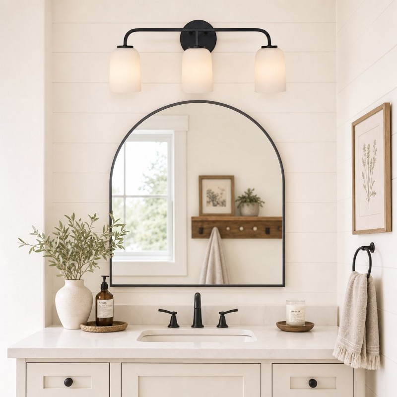 Bransen Modern Milk Glass 2/3-Light Vanity Wall Sconce