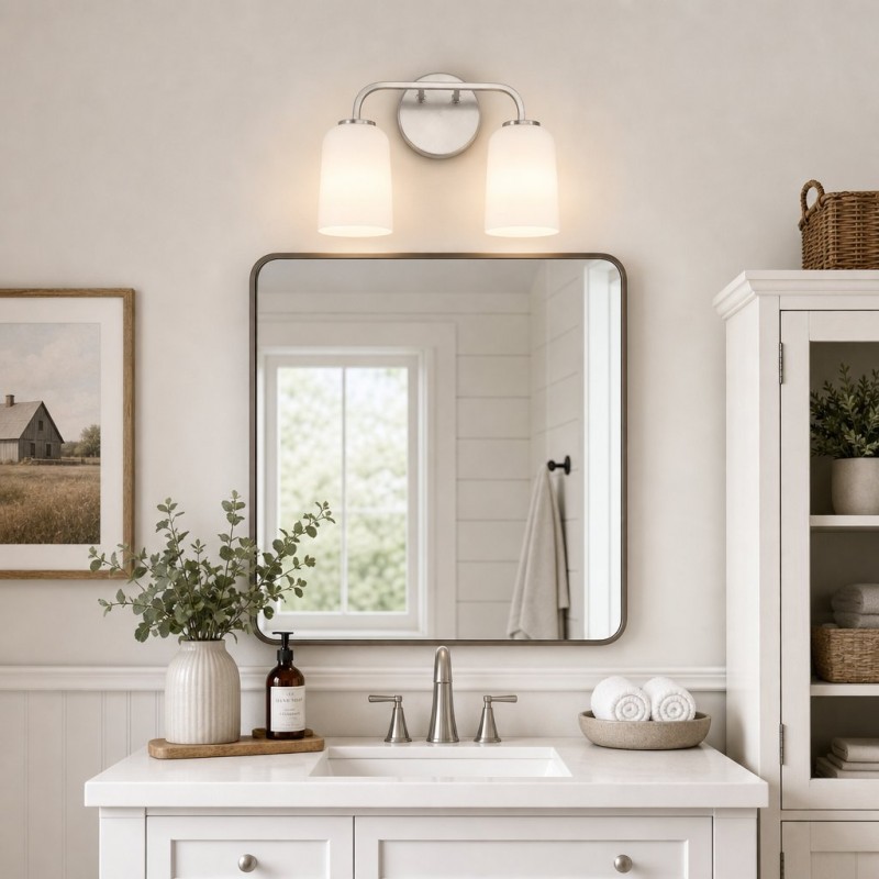 Bransen Modern Milk Glass 2/3-Light Vanity Wall Sconce
