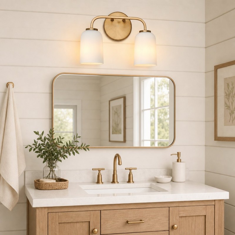 Bransen Modern Milk Glass 2/3-Light Vanity Wall Sconce