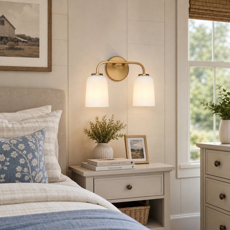 Bransen Modern Milk Glass 2/3-Light Vanity Wall Sconce