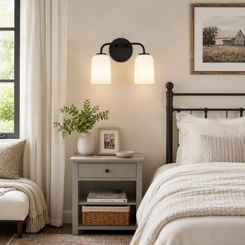 Bransen Modern Milk Glass 2/3-Light Vanity Wall Sconce