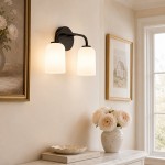 Bransen Modern Milk Glass 2/3-Light Vanity Wall Sconce