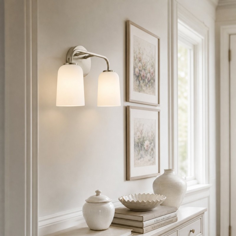 Bransen Modern Milk Glass 2/3-Light Vanity Wall Sconce