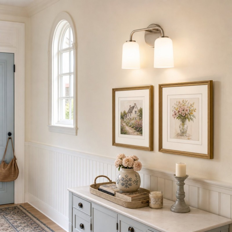 Bransen Modern Milk Glass 2/3-Light Vanity Wall Sconce