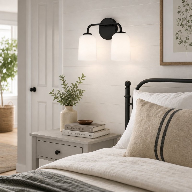 Bransen Modern Milk Glass 2/3-Light Vanity Wall Sconce