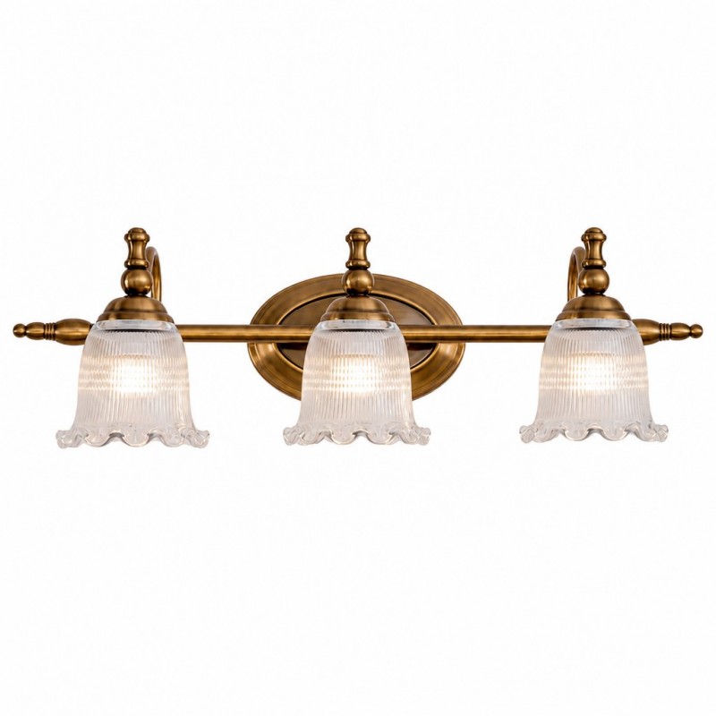 Cormac French Vintage Ribbed Glass Flower Wall Sconce