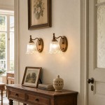 Cormac French Vintage Ribbed Glass Flower Wall Sconce