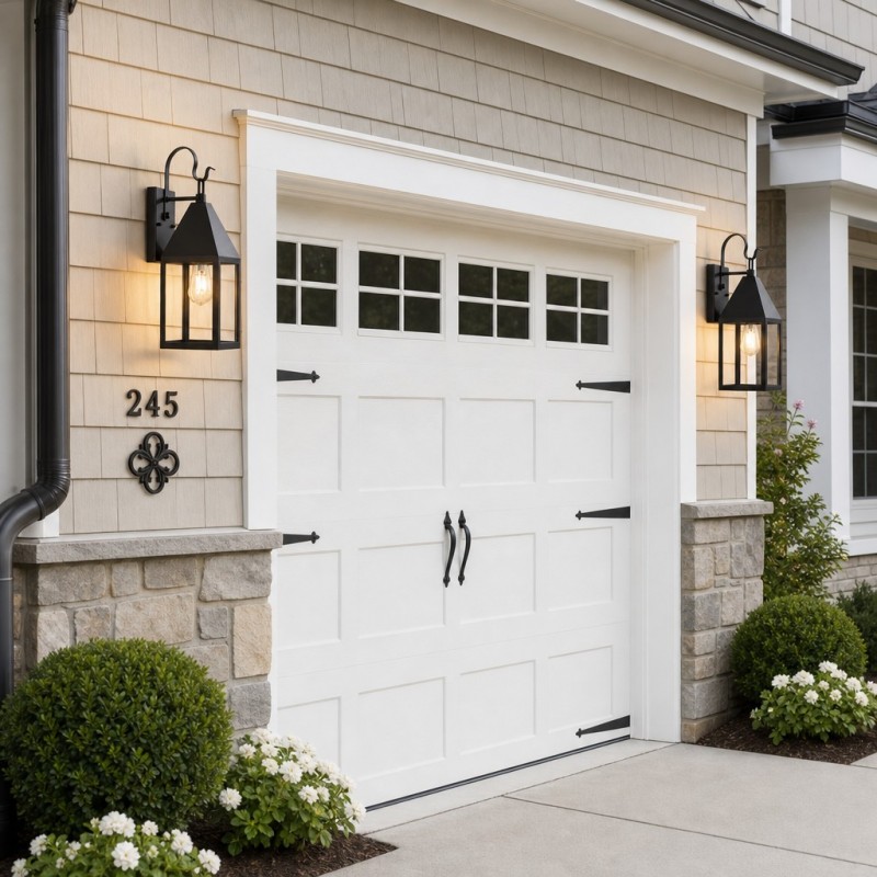 Randall Farmhouse Outdoor Black Patio Wall Light