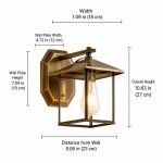 Reid Farmhouse Outdoor Brass Lantern Patio Wall Light