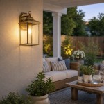 Reid Farmhouse Outdoor Brass Lantern Patio Wall Light