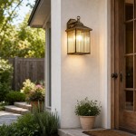 Reid Farmhouse Outdoor Brass Lantern Patio Wall Light