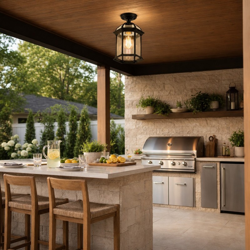Percy Farmhouse Outdoor Patio Ceiling Light
