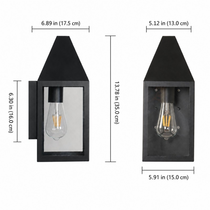 Randall Farmhouse Outdoor Black Patio Wall Light