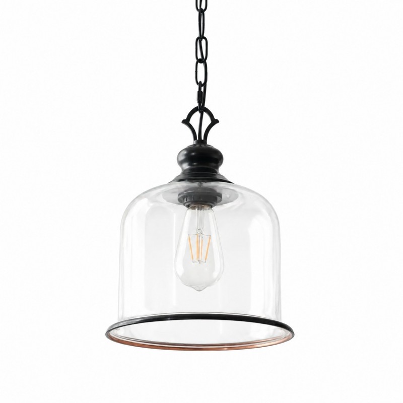 Sander Farmhouse Glass Round Pendant Light