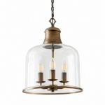 Sander Farmhouse Vintage Bell Clear Glass Pendant Light