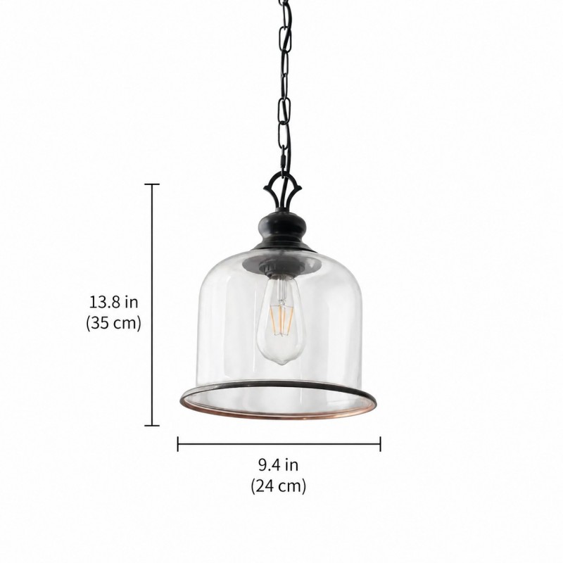 Sander Farmhouse Glass Round Pendant Light
