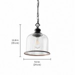 Sander Farmhouse Glass Round Pendant Light