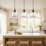 Sander Farmhouse Glass Round Pendant Light