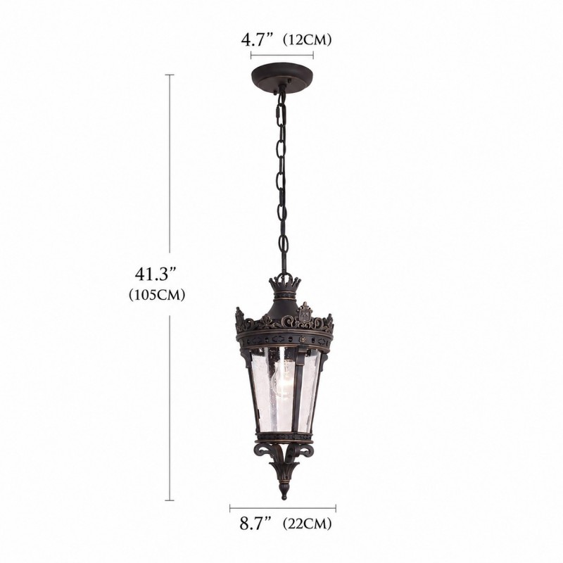 Sawyer Farmhouse Outdoor Patio Black Metal Pendant Light