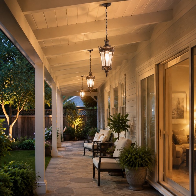Sawyer Farmhouse Outdoor Patio Black Metal Pendant Light