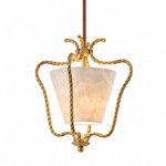 Spencer Vintage Shell Brass Pendant Light