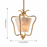 Spencer Vintage Shell Brass Pendant Light