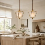 Spencer Vintage Shell Brass Pendant Light