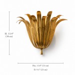 Sterling Metal Leaf Wall Light