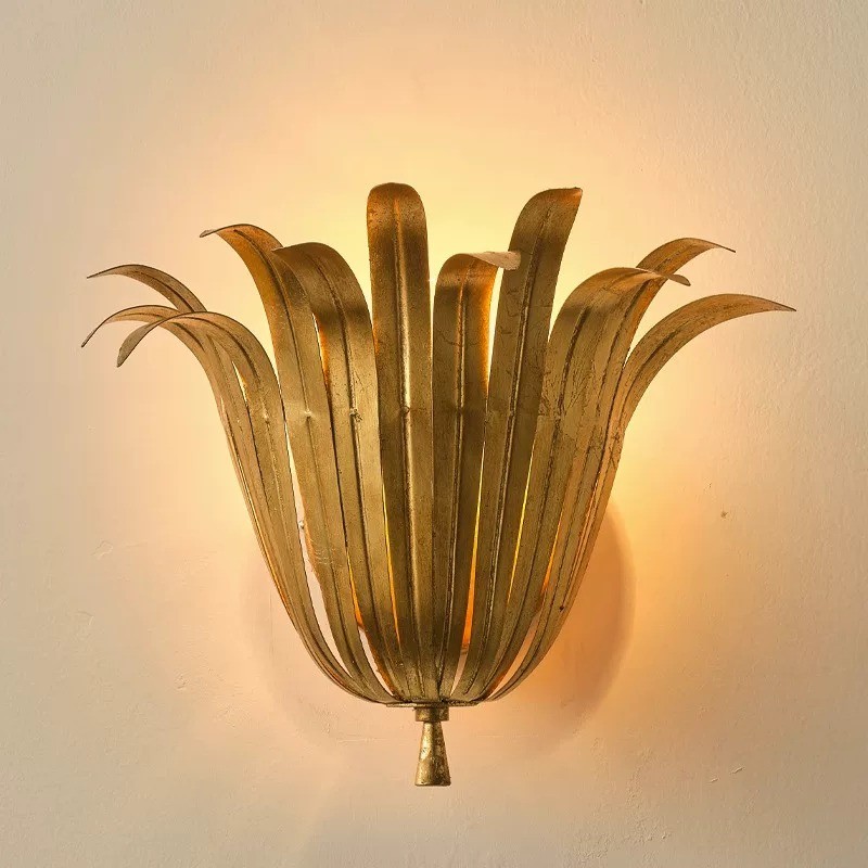 Sterling Metal Leaf Wall Light