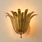 Sterling Metal Leaf Wall Light