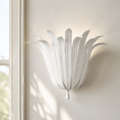 Sterling Metal Leaf Wall Light