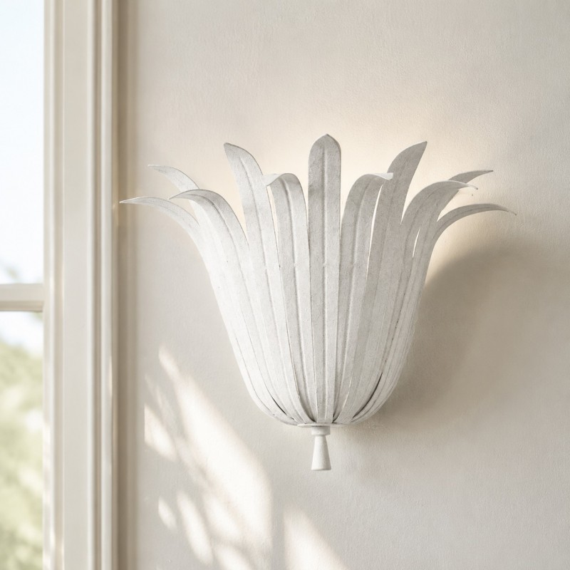 Sterling Metal Leaf Wall Light