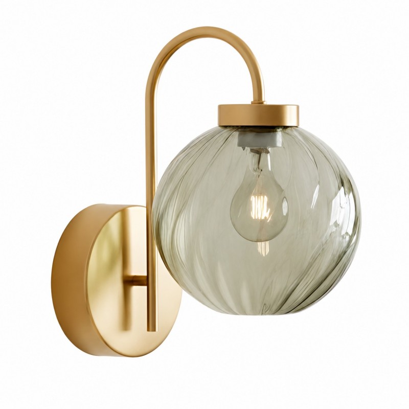 Ondrea Modern Rechargeable Ribbed Glass Globe Sconce