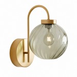 Ondrea Modern Rechargeable Ribbed Glass Globe Sconce