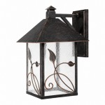 Bliss French Rustic Iron Lantern Seedy Glass Sconce