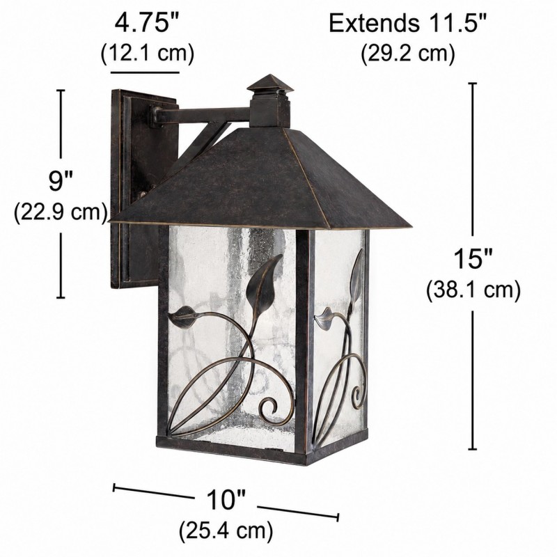 Bliss French Rustic Iron Lantern Seedy Glass Sconce