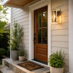 Stainless Steel Waterproof Outdoor Wall Lamp with Glass Shade