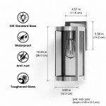 Stainless Steel Waterproof Outdoor Wall Lamp with Glass Shade