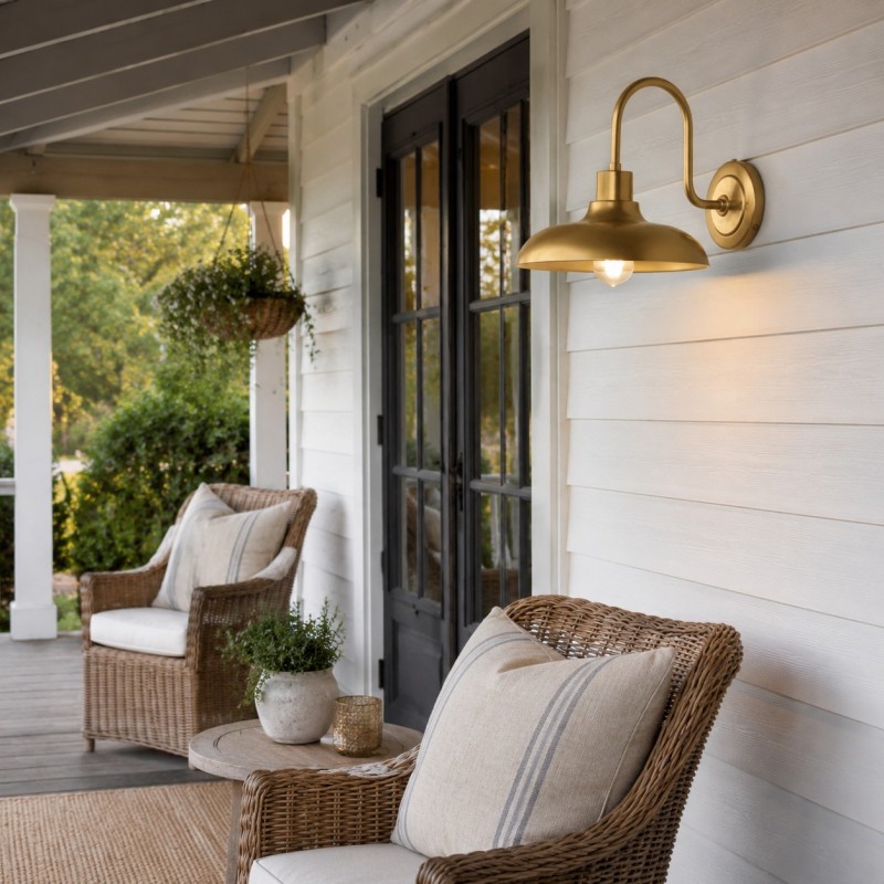 Gwydion Modern Farmhouse Dome Exterior Wall Light