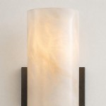 Yorix Alabaster Tube Bronze Finish Wall Sconce