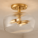 Thyran Farmhouse Small Globe Clear Glass Flush Mount Ceiling Light