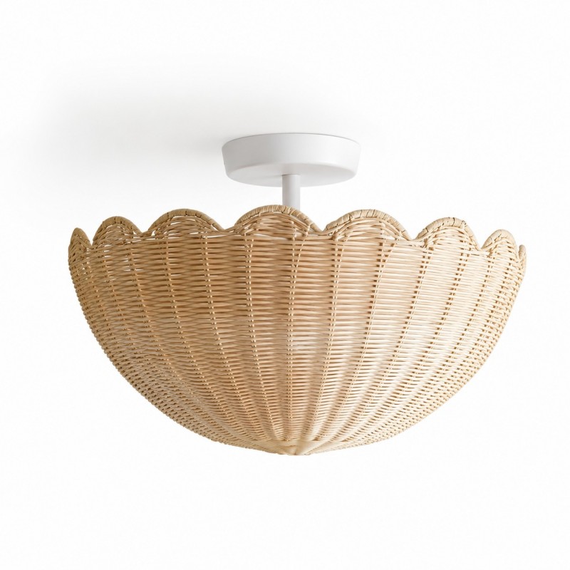 Andrew Natural Flower Rattan Flush Mount Ceiling Light